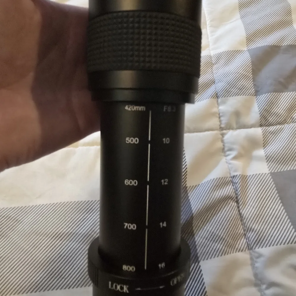 Black Telephoto Camera Lens with Case